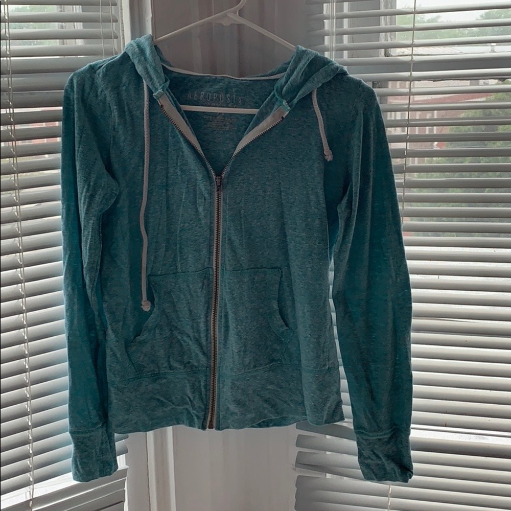 Blue zip up sweatshirt